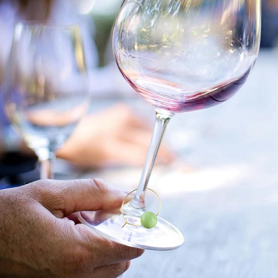 200 Stuks Gouden Wijn Glasmarkeerders Herbruikbare Ringen voor Drinkglazen Unieke Hangers voor Bruiloften Feestdecoratie Universele Drinkglas Identificatie voor Partijen — afbeelding 2