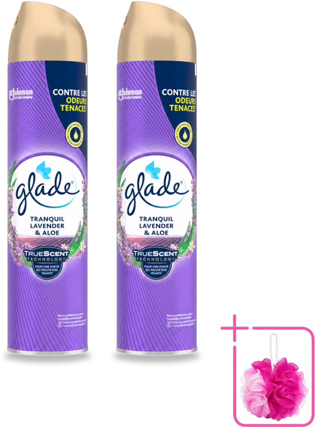 2 x Glade - Luchtverfrisser Spray - Tranquil Lavender & Aloë - 300 ml - Bulkverpakking - Luchtverfrisser - Douchemop - Frisheid