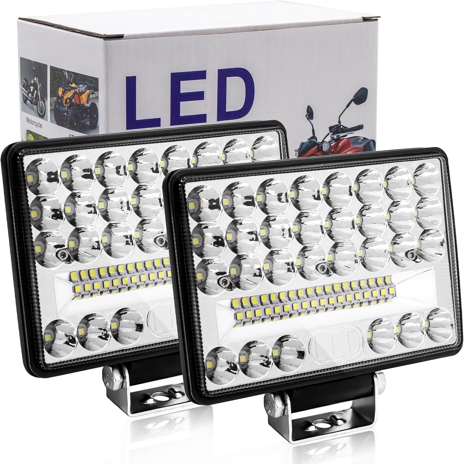 Krachtige 6'' LED Werklamp 144W 6000K IP68 Waterdichte Koplamp voor Tractor, Truck en Boot - 2 Stuks