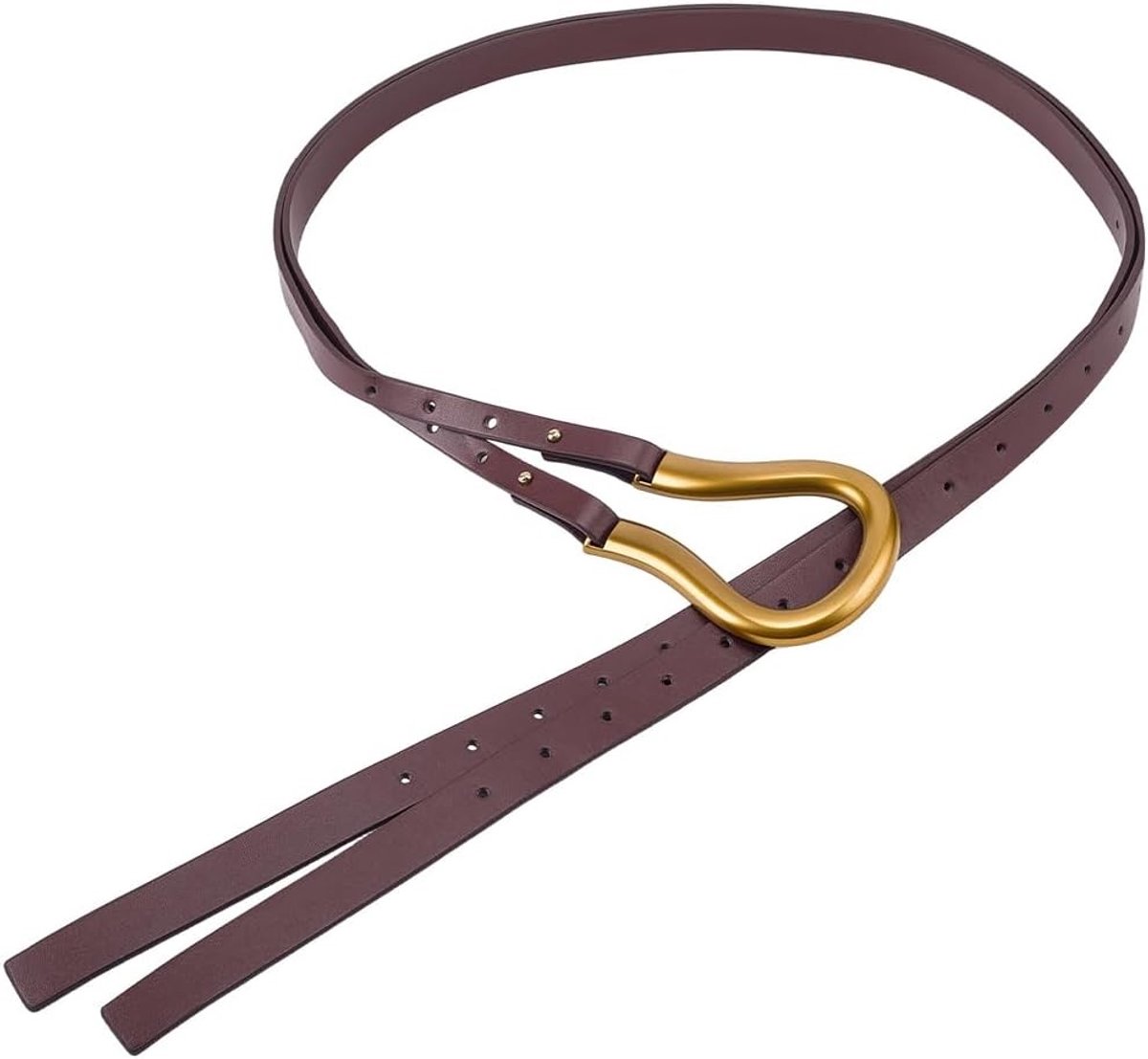 Renaissance dubbele riem van PU-leer met gespsluiting, knoopdetail en cinch taille voor dames, perfect voor jeans en jurken