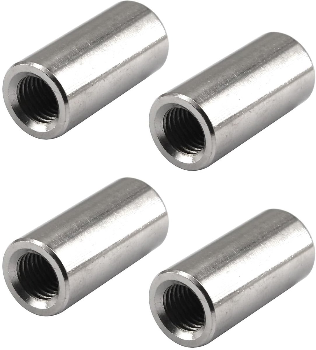 Set van 4 Ronde Moeren 24x50mm in Roestvrij Staal, Geschikt voor Lange Schachten en Bevestigingen