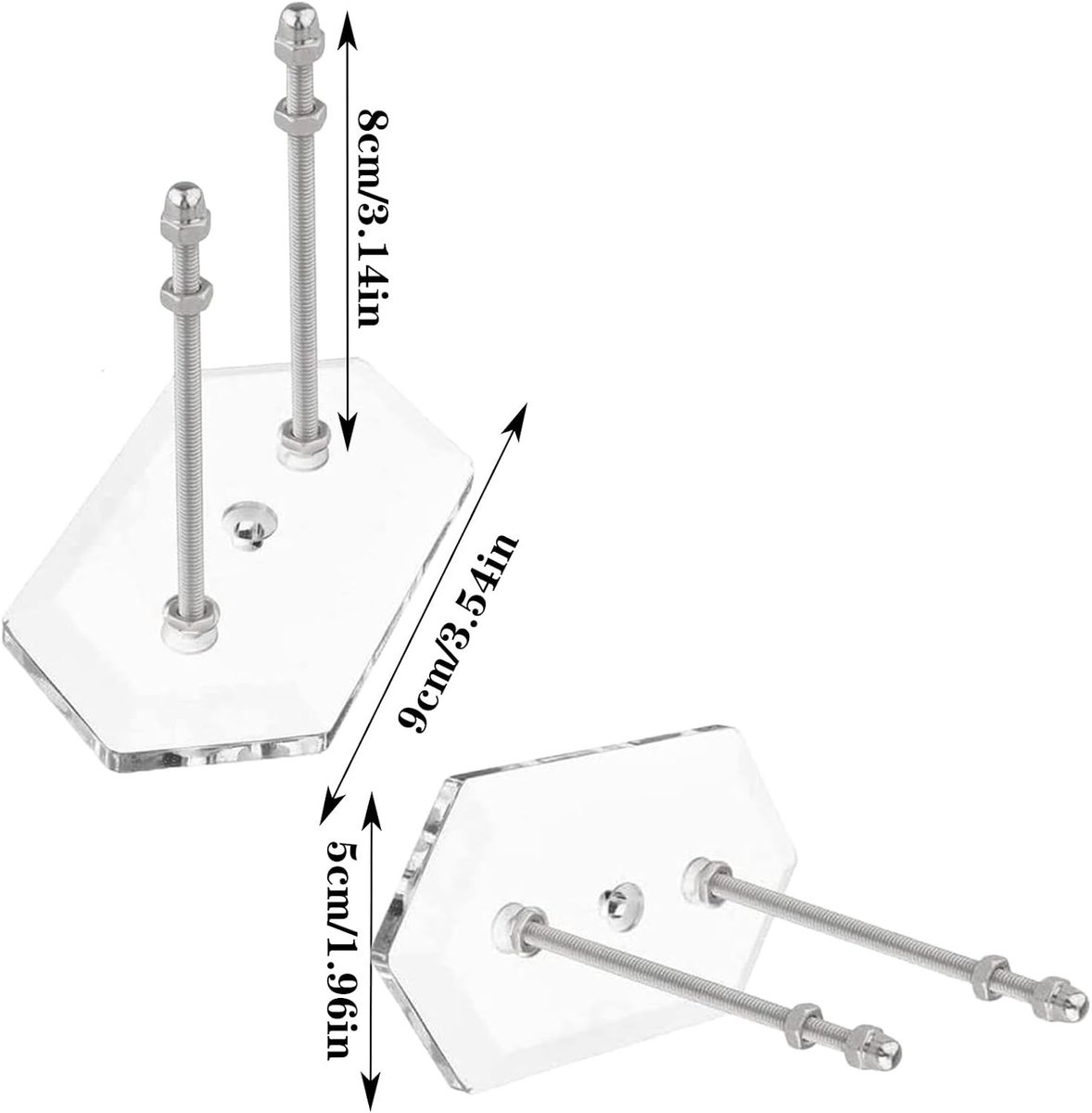 Skateboard Wandbeugel Set van 2, Acryl Skateboard Stand voor Display en Opslag van Skateboard Decks, Transparant en Duurzaam