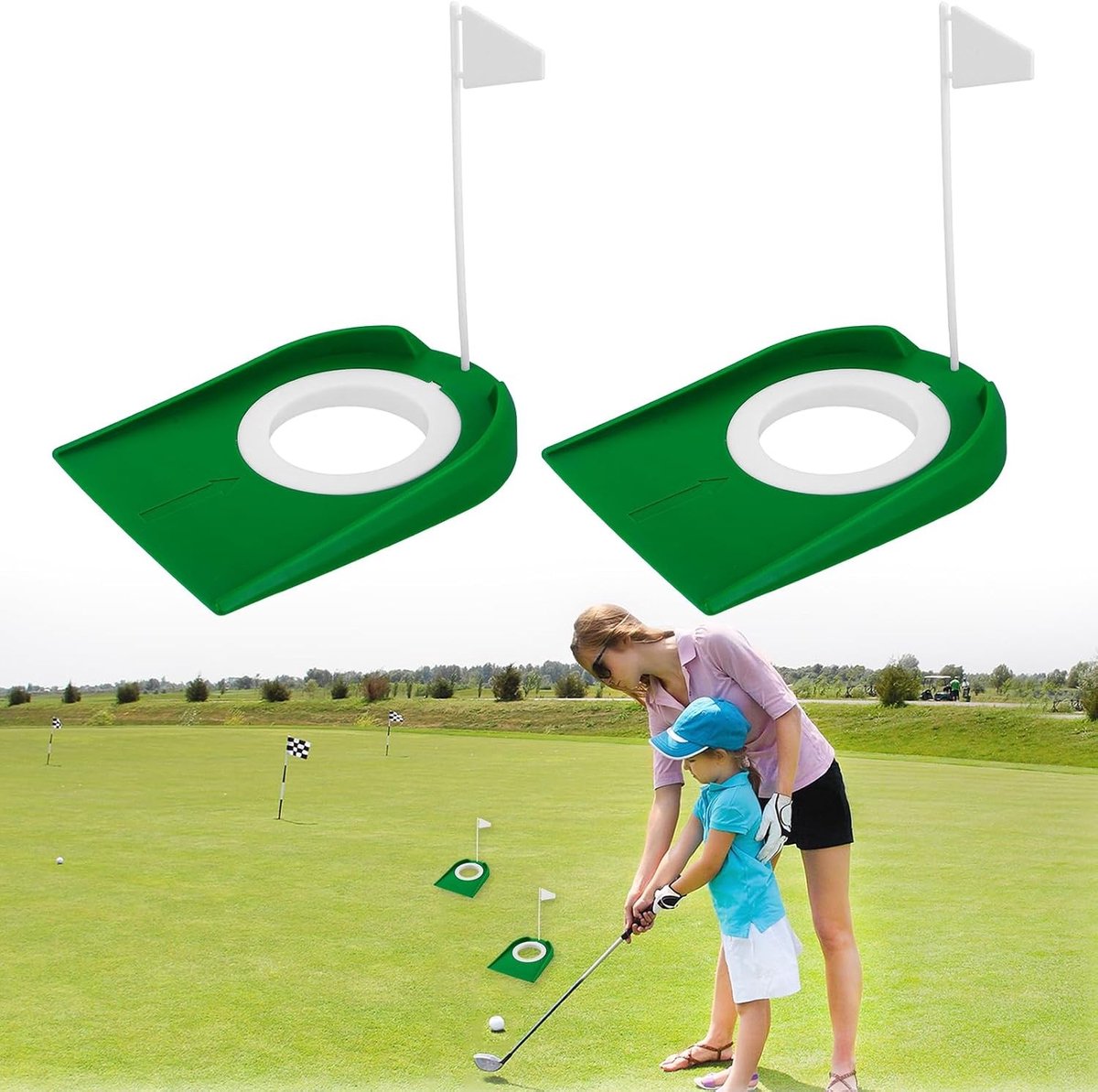 Golf Putting Cup Set met Vlaggen - Ideale Golf Oefenhulpmiddelen voor Binnen en Buiten, Perfect voor Thuis en Tuin