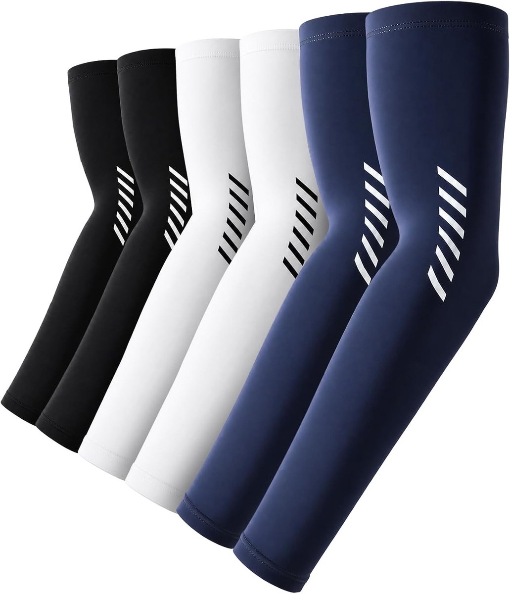3 Paar Arm Sleeves voor Mannen en Vrouwen, UV Bescherming, Koelende Compressie, Ideaal voor Fietsen, Golf en Buitenactiviteiten