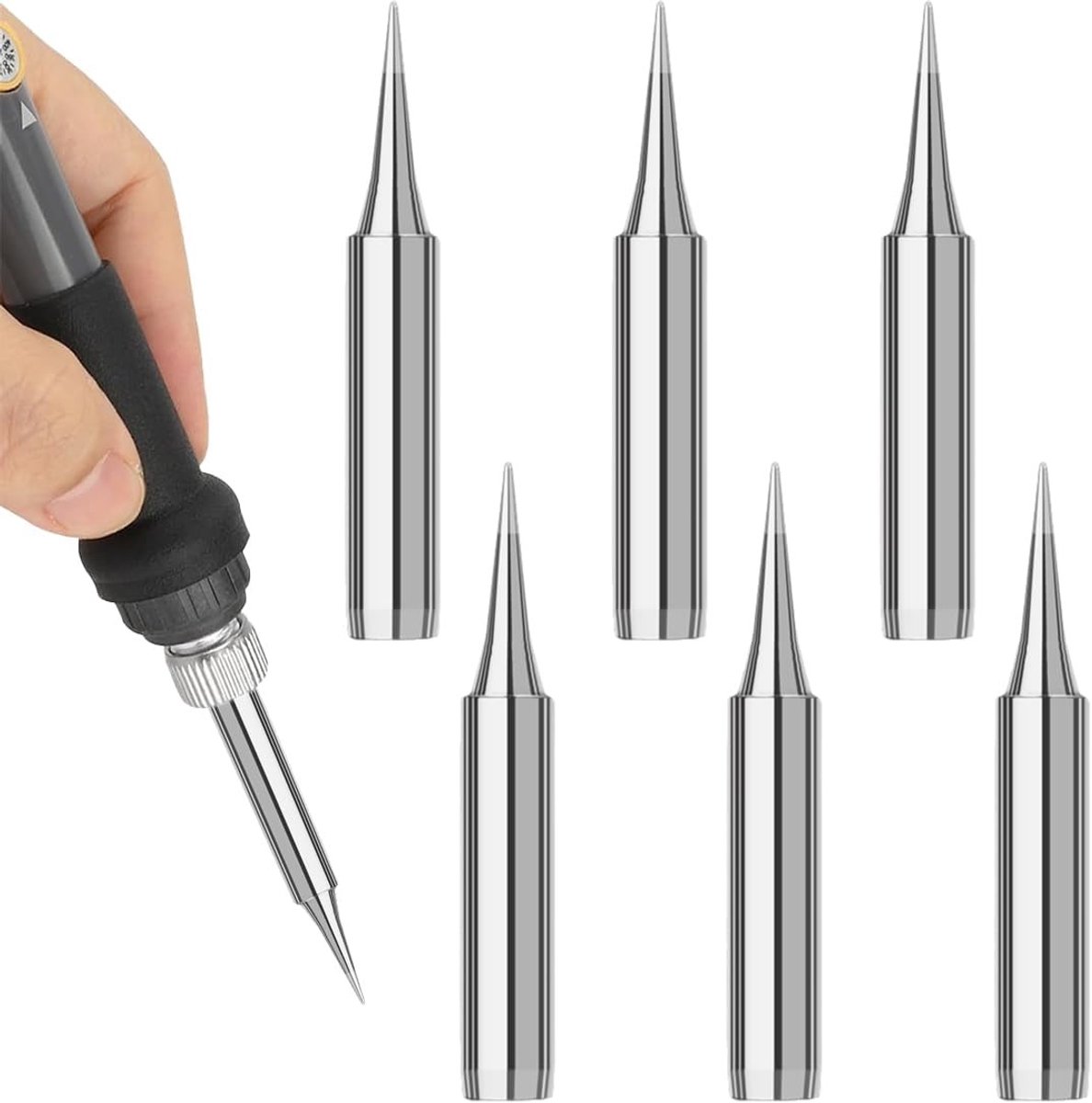 Soldering Tip Set 900M-T voor Soldering Stations - 6 Stuks, Multicolor, Geschikt voor Diverse Merken, Precisie en Duurzaamheid