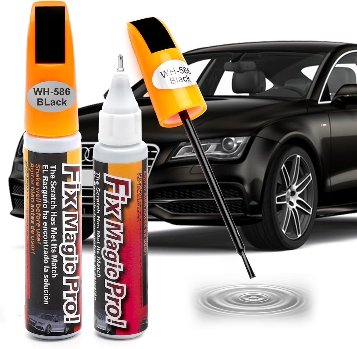Pack van 2 Auto Krassen Reparatiepennen 12 ml met Veertjes en Kwasten - Professionele Auto Lak Krassen Verwijderaar voor Effectieve Herstel en Onderhoud
