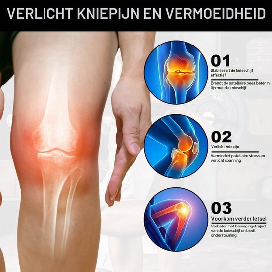 Verstelbare Patella Tendon Kniebanden, 2 Stuks, Ideaal voor Hardlopen, Voetbal en Basketbal — afbeelding 3