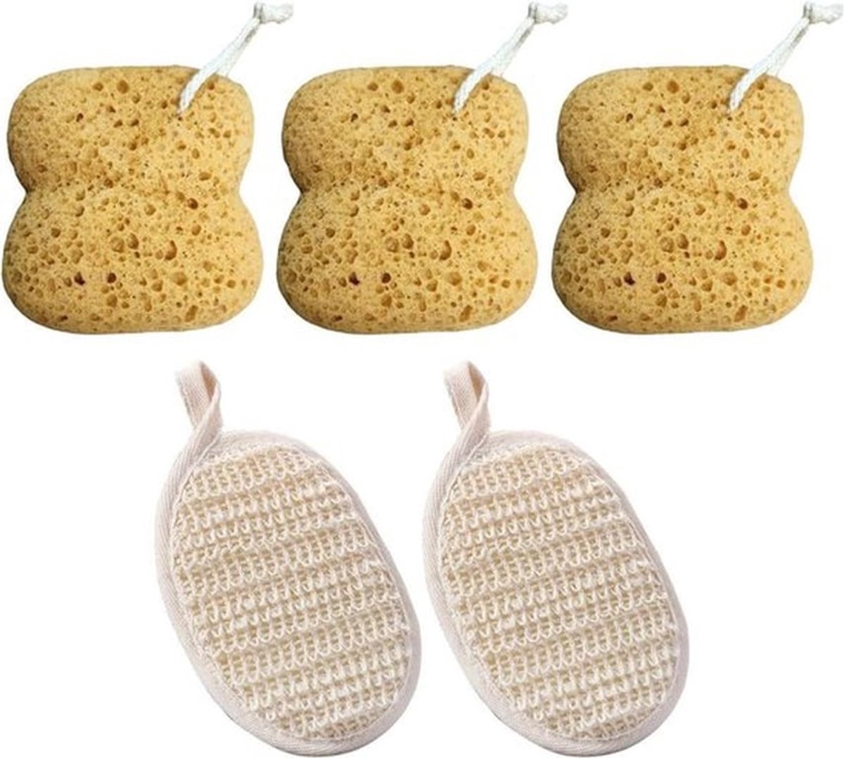 Badkamerspons Set van 3: Bodyreinigingsgereedschap voor Badkuip - Badkameraccessoires