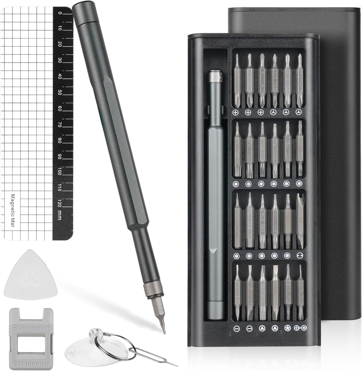 54-in-1 Precisie Mini Schroevendraaier Set - Draagbaar, Micro-Magnetisch, Geschikt voor iPhone, Smartphones, Laptops en PC's, Inclusief Verlengstukken en Opbergtas