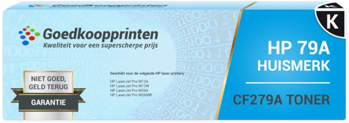 Huismerk HP 79A toner / HP CF279A toner Zwart - 1.000 afdrukken