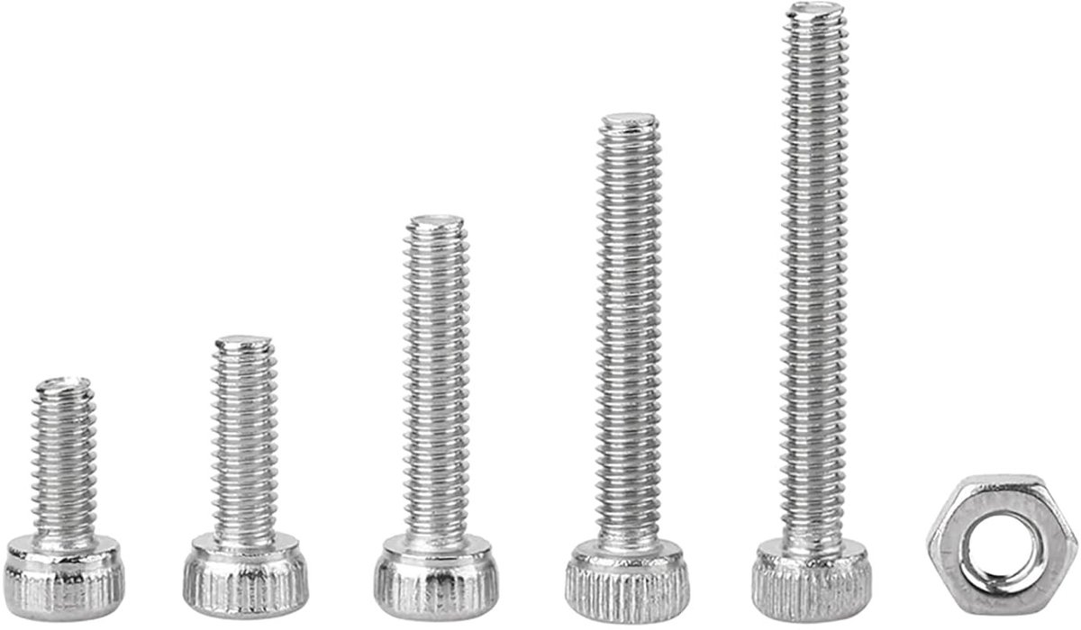 210 Stuks M2.5 Schroeven Set, RVS 304 Lange Zeskant Schroeven 6 8 12 16 20 mm, Perfect voor Klusprojecten