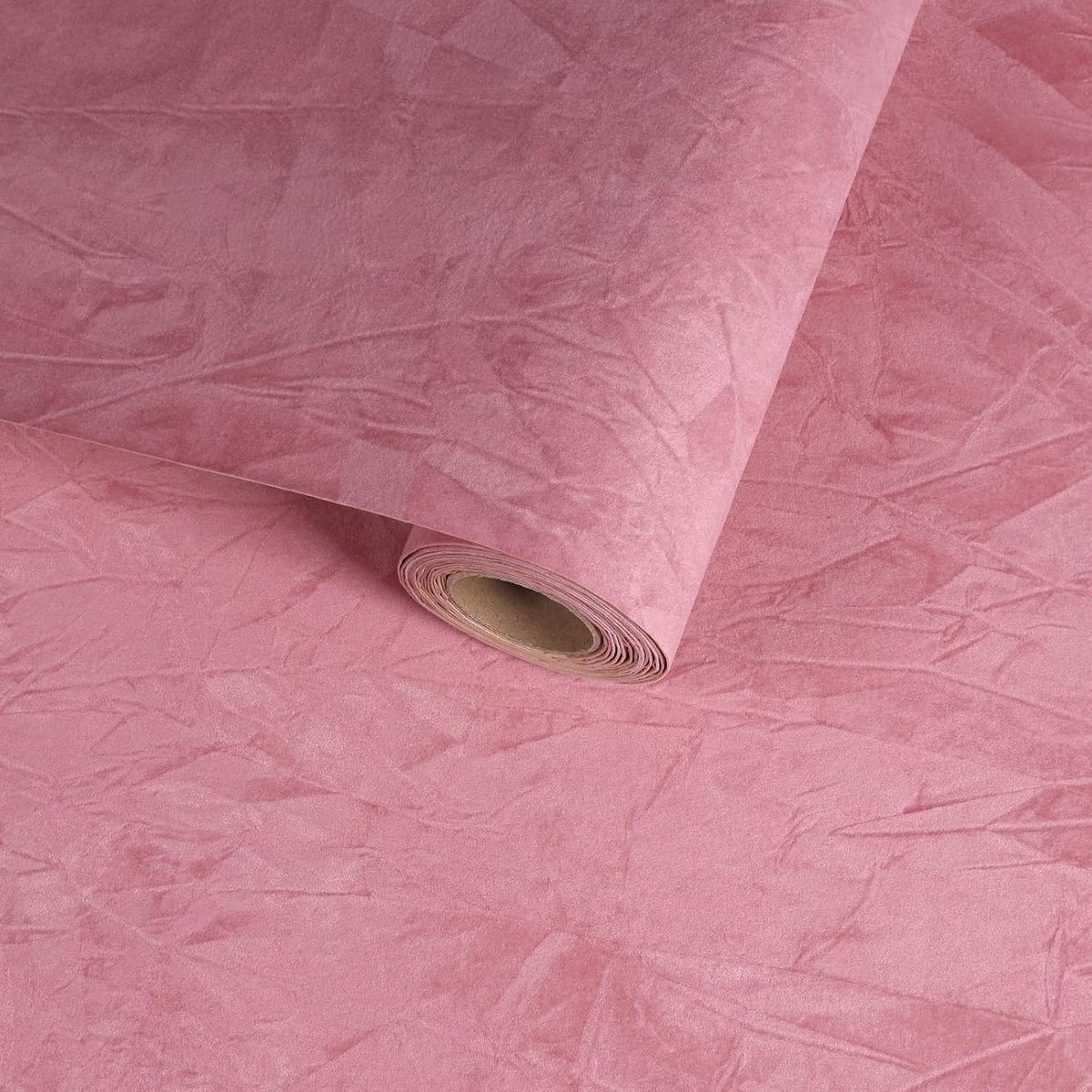 Zachte Velours Behang in Koraalroze - 30cm x 300cm - Peel and Stick, Vintage Design voor Meubels en Sieradenboxen