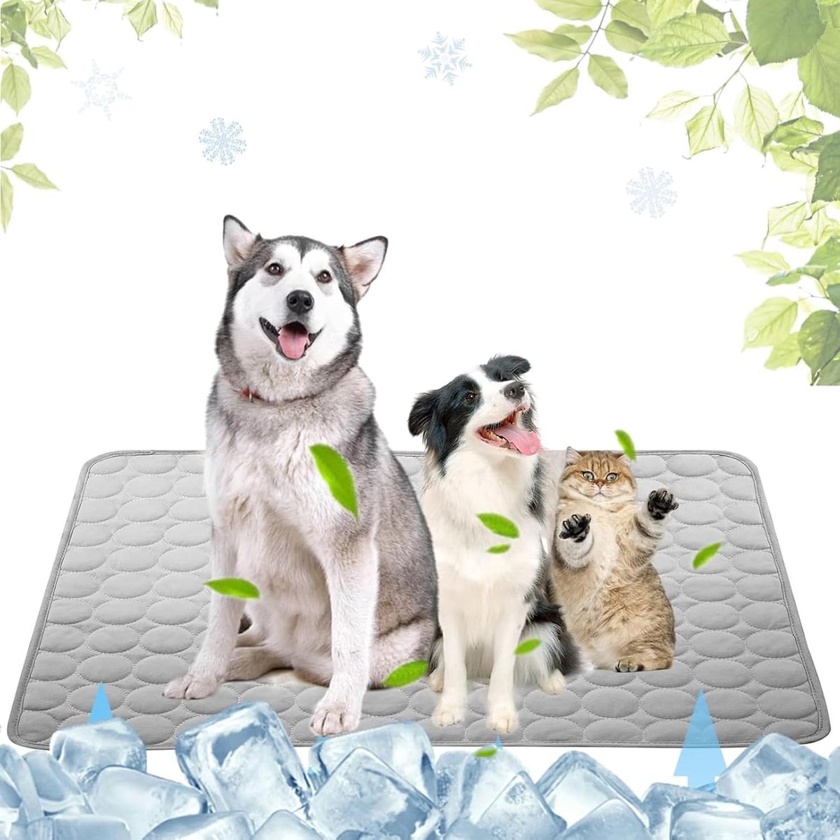 Koelmat voor Honden L, 70 x 55 cm - Koeldeken, Zachte Hondenkussen, Buitengebruik, Ademend en Diervriendelijk, Ideaal voor Hitte en Warmteafvoer