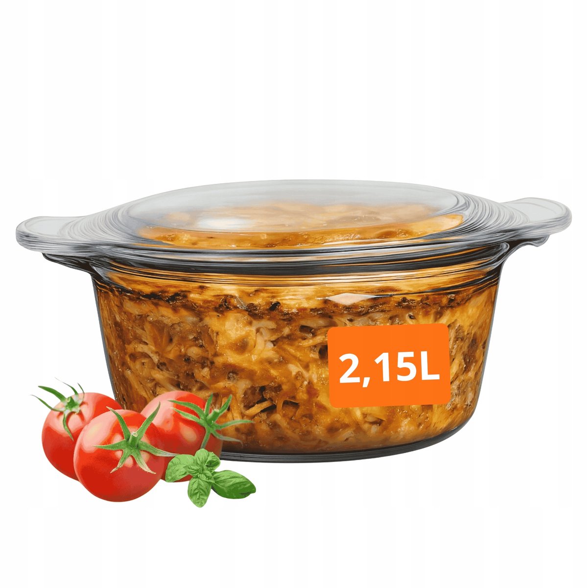 Glazen Ovenschaal met Deksel Rond 2.15L