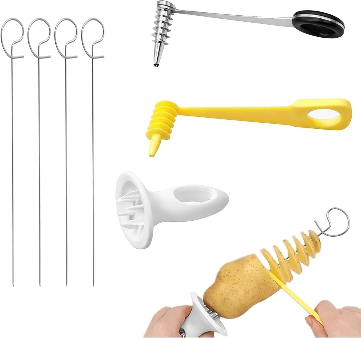 7-delige spiraalsnijder set voor groente, ideaal voor salade, pasta en decoraties