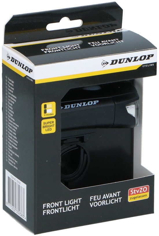 Dunlop Fietsverlichting LED - Fietslamp Voorlicht op Batterijen - Fietslicht met 3 Modi - Koplamp Fiets Waterdicht - IPX4 Gecertificeerd - Makkelijk te Monteren - Zwart — afbeelding 3