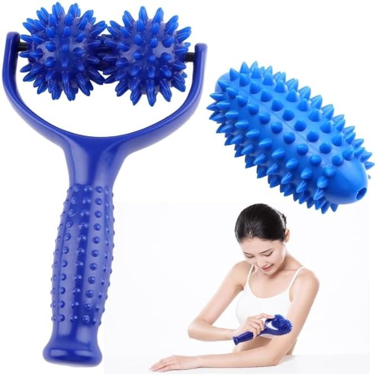 Massage roller met handvat voor diepe weefselmassage, spierontspanning en pijnverlichting