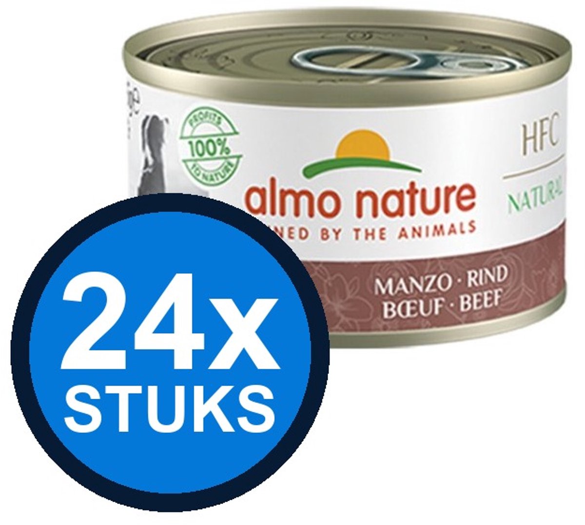 24x Almo Nature HFC cat blik natural rund 70gr