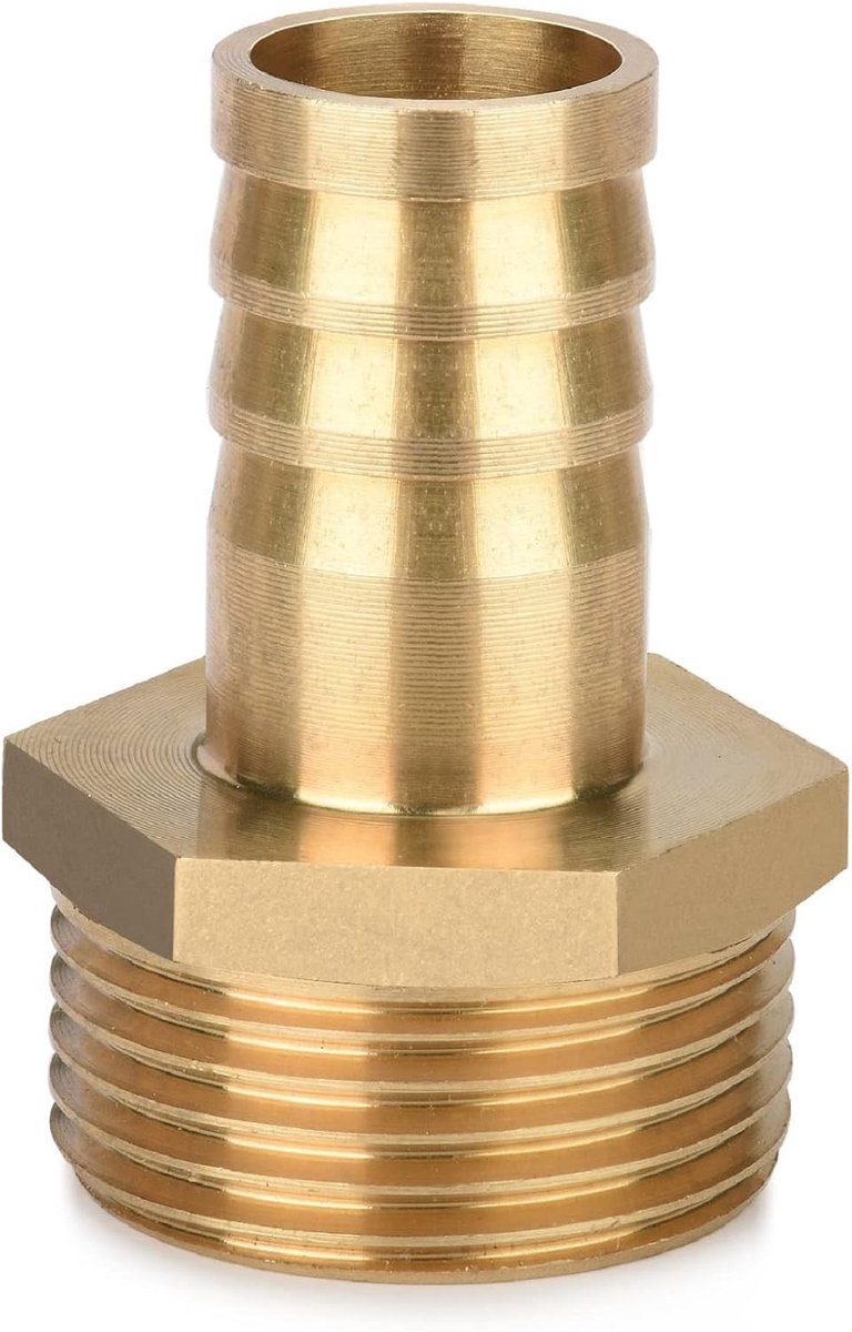 Kraanadapter voor tuinslang, 1" AG naar 3/4" (19 mm) koppeling, waterdichte verbinding en duurzame messing constructie