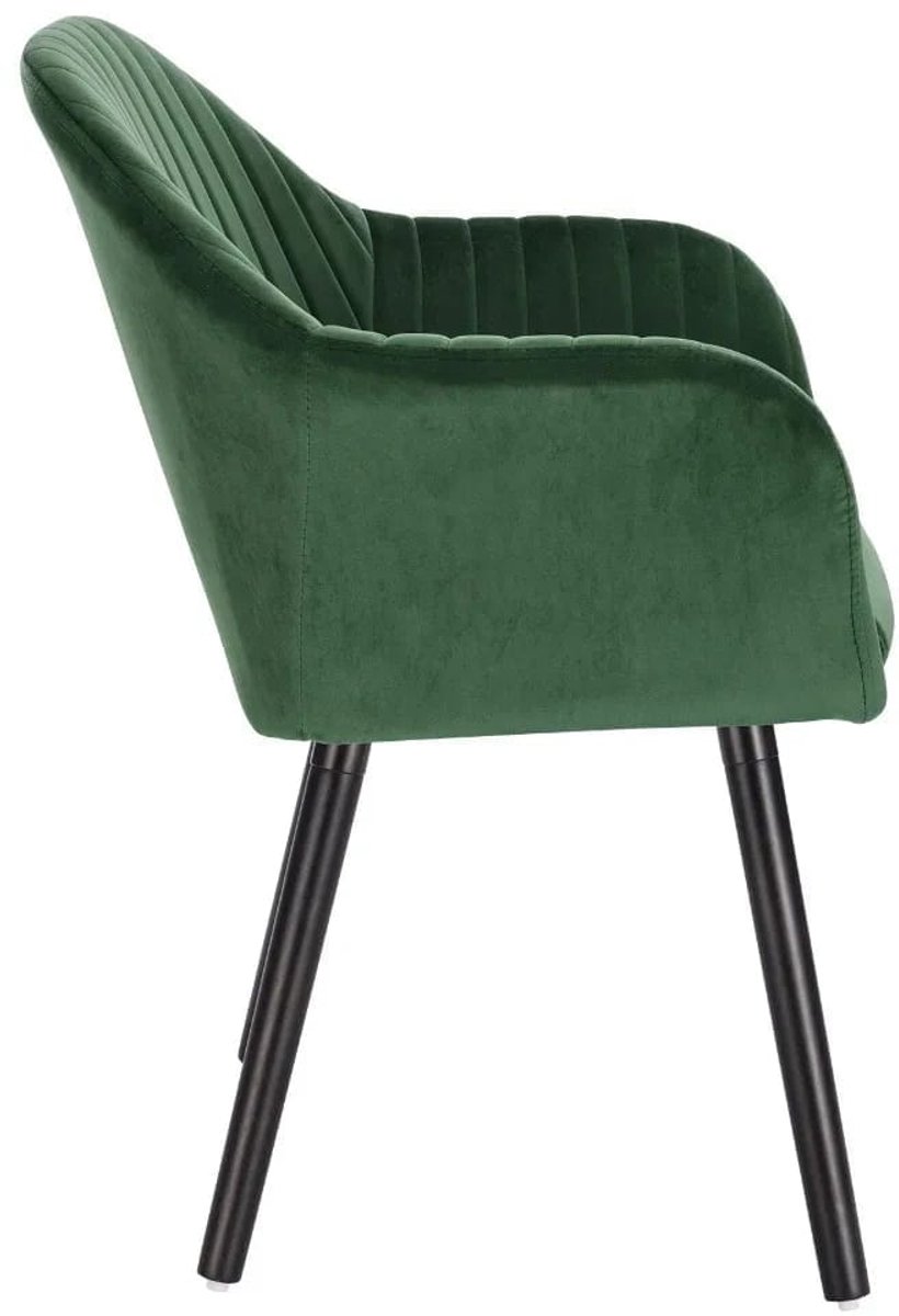 Klarven Eethoekstoelen Fluweel Donkergroen met zwart - Dining Chairs - Fluwelen Eethoekstoelen - Met Armleuning - Ergonomisch, Stevig Frame - Draagvermogen tot 120 kg - Set van 2 - B40xd40cm Lichtgrijs