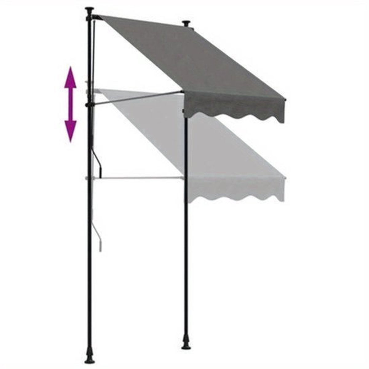 Uittrekbare Luifel – Zonnescherm – Uitvalscherm – Balkonluifel – Terrasluifel – Weerbestendig Polyester – Compact 100x150 cm