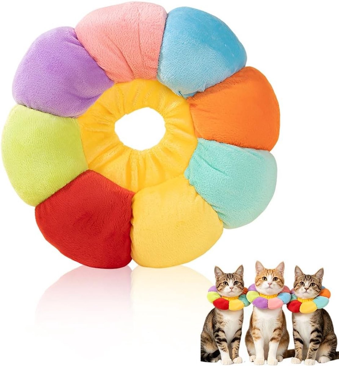 Halsband voor katten, beschermende kraag voor herstel, comfortabele pasvorm, 12-29 cm, meerkleurig, ideaal voor huisdieren na operaties en verwondingen