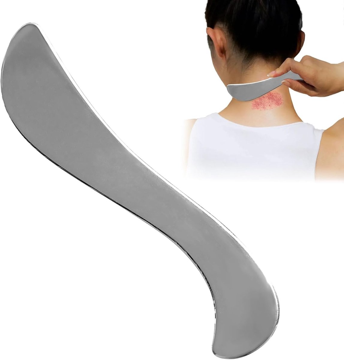 Stainless Steel Gua Sha Tool voor Spierbehandeling, Massage en Fysiotherapie - Ideaal voor Plantar Fasciitis en Spierontspanning
