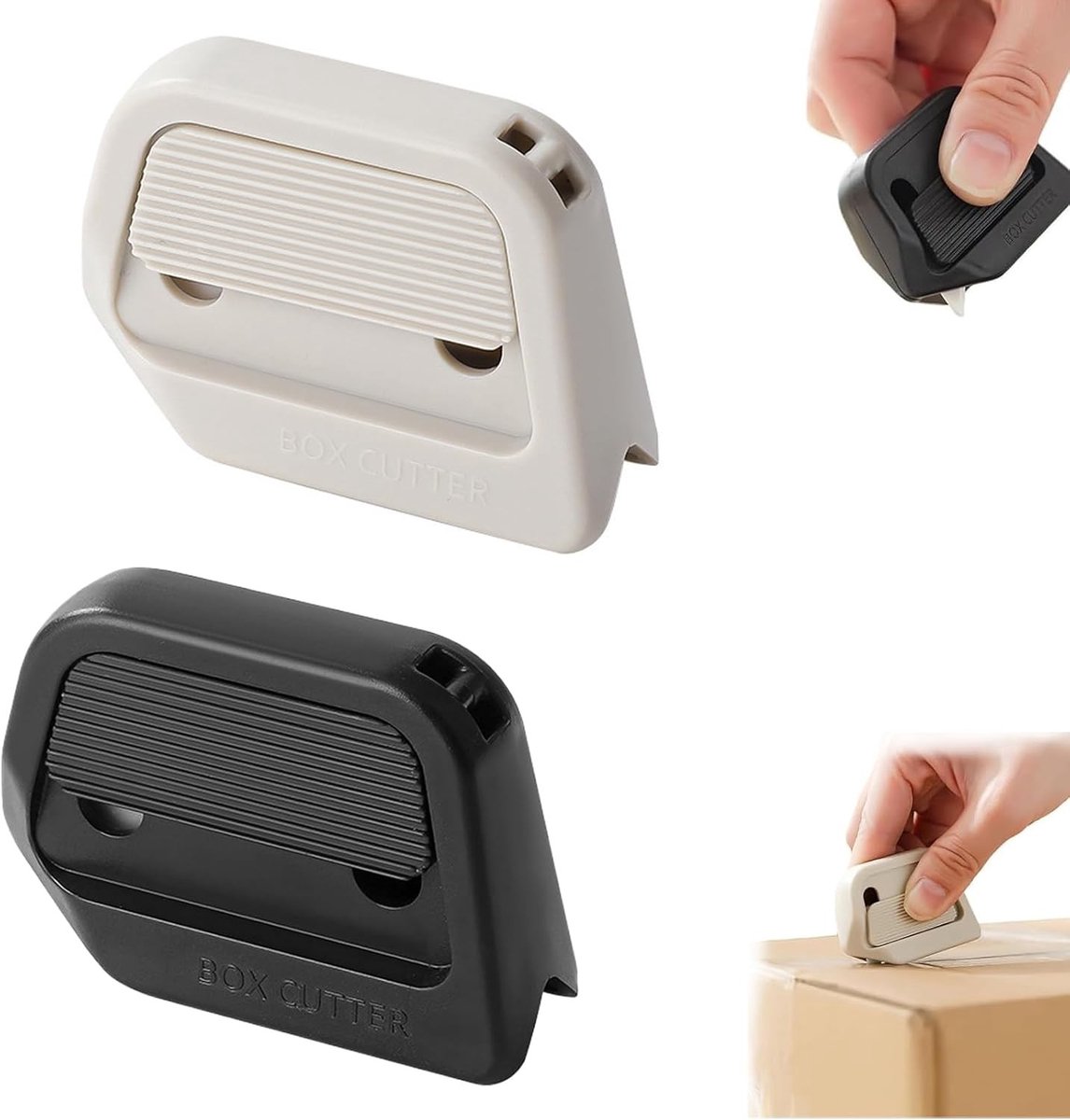 Mini Cutter met Keramisch Mes, Automatische Mes Terugtrekking, Ideaal voor Dozen, Pakketten en Papier Snijden met Sleutelhanger Gat