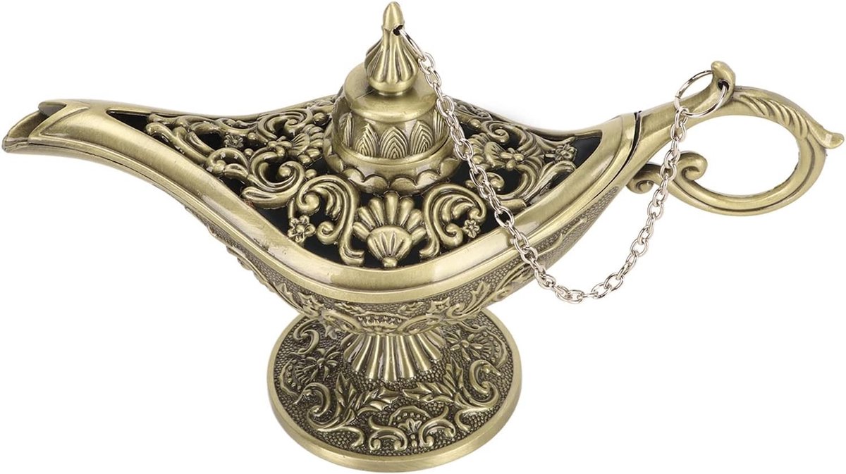 Retro Aladdin Lamp Incense Houder voor Thuisdecoratie - Klassieke Arabische Collectible voor Bruiloften, Feestjes en Salons