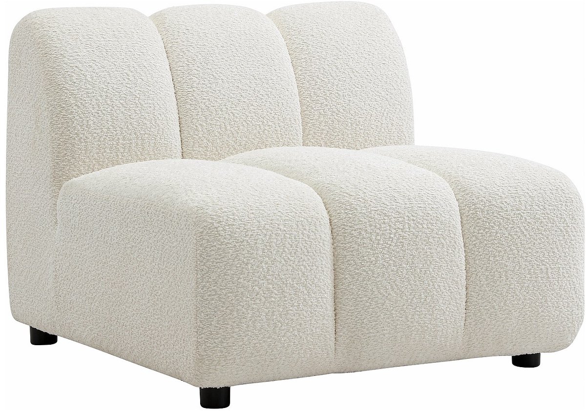 Vente-unique Fauteuil in gebroken witte boucléstof JUTINI