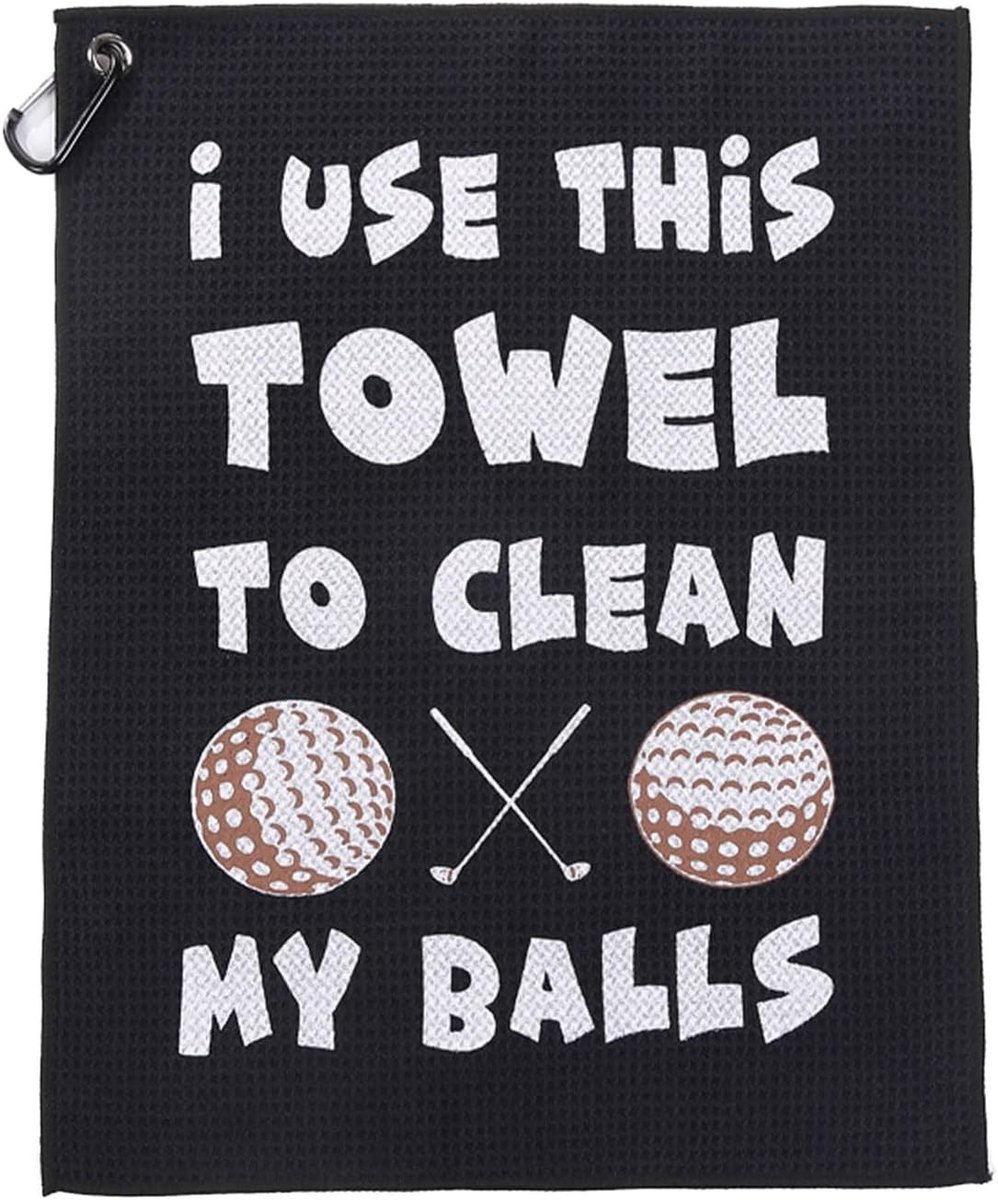 Grappige Golfhanddoek als Gag Cadeau, Schoonmaken van Golfballen, Handdoek met Clip voor Golfers en Golffans, Perfect voor Vader of Vriend met Kerst