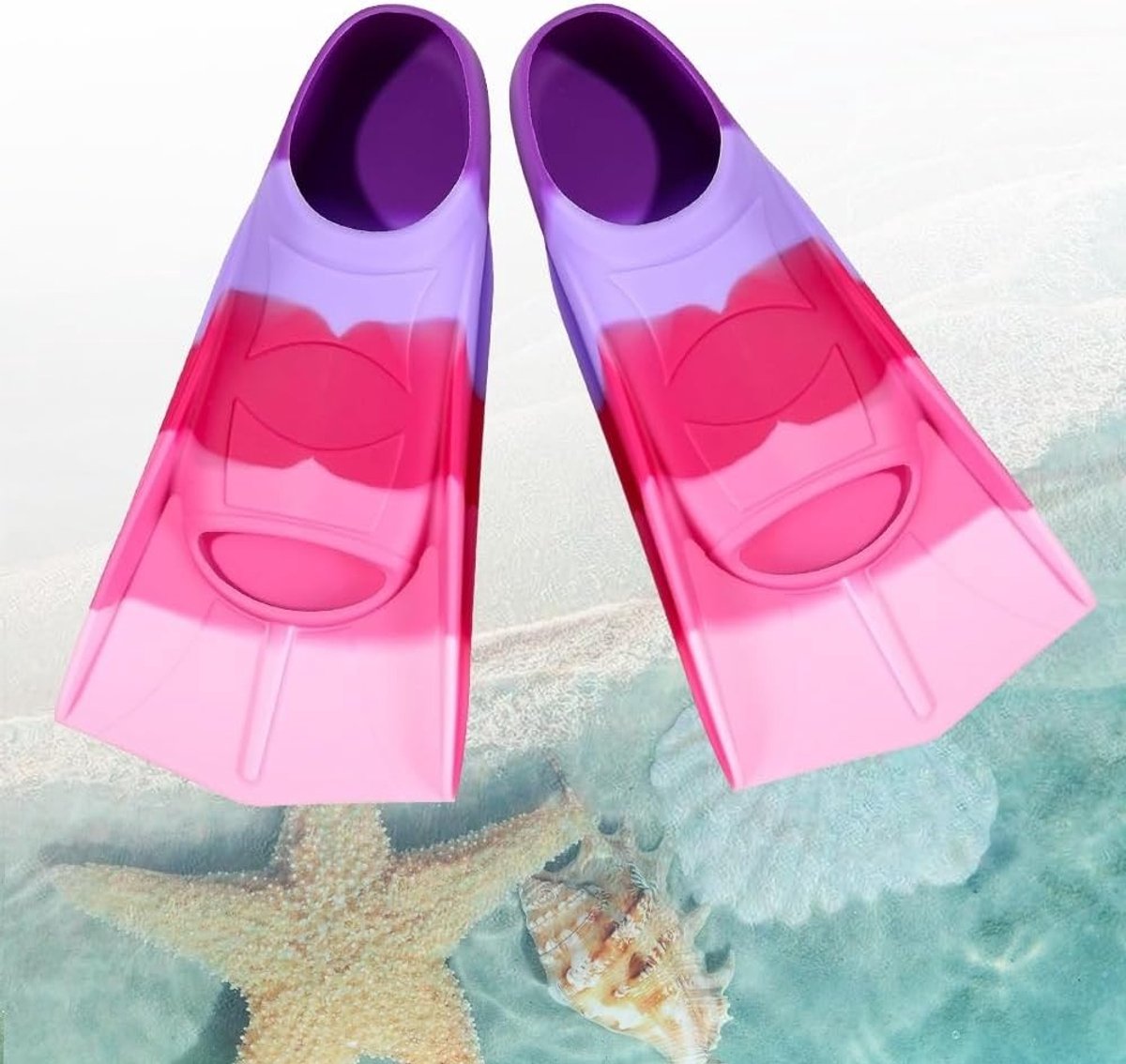 Korte siliconen zwemvins voor kinderen, ideaal voor duiken, snorkelen en apneu training
