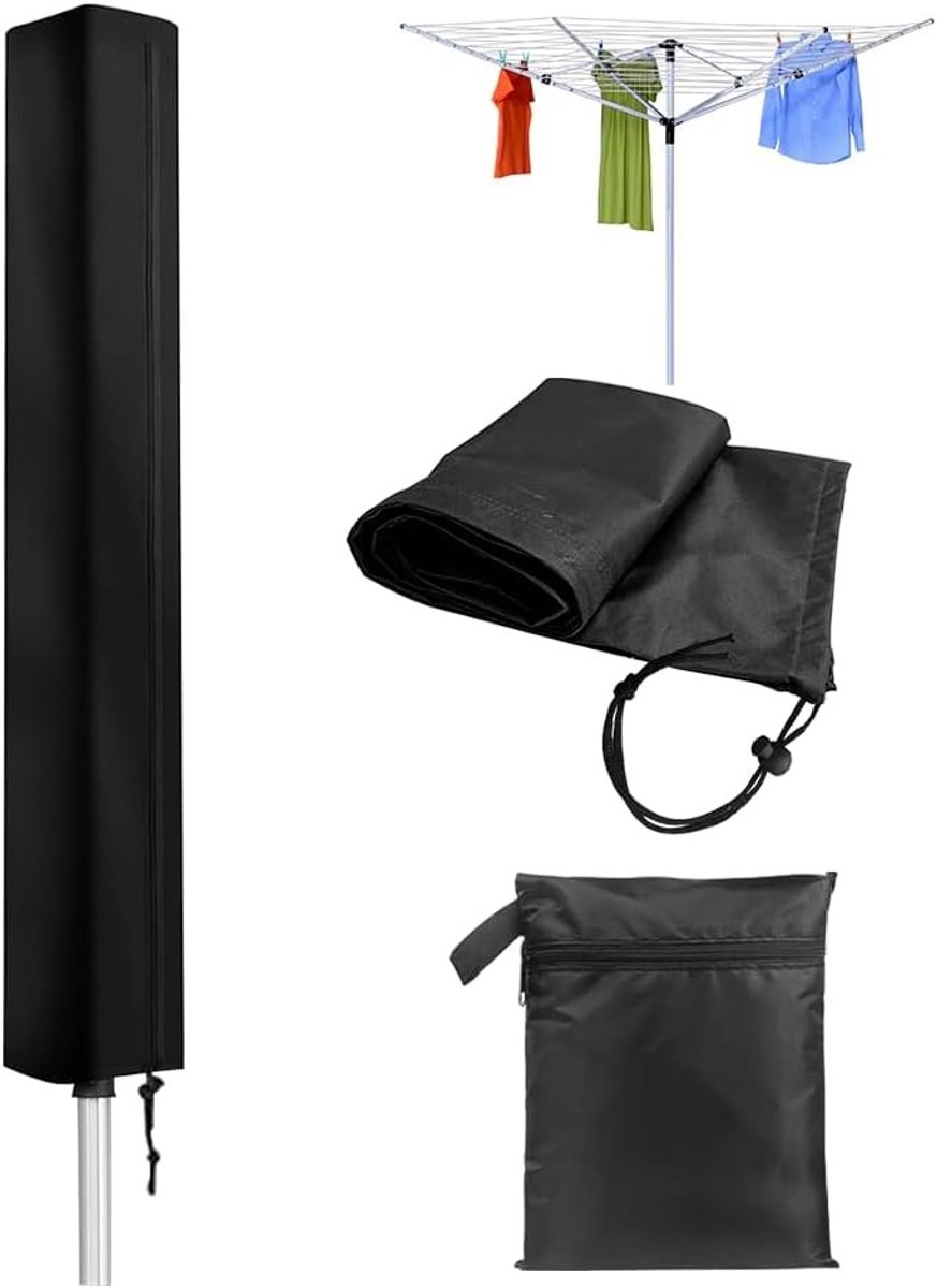Beschermhoes voor Droogmolen - 210D Oxford, Waterdicht, Weerbestendig, UV-Bestendig, Winterbescherming, Met Rits, Voor Langdurige Bescherming