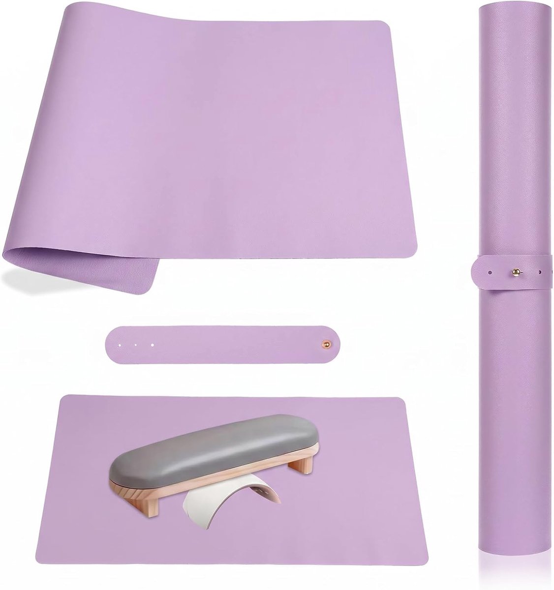 Handkussen voor Nagelstudio - 60 x 30 cm Dubbelzijdige PU Leren Mat, Waterdicht en Zacht, Ideaal voor Nagelontwerp en Manicure