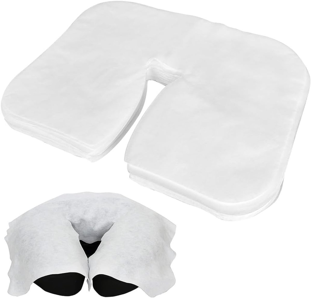 Pack van 100 Neusdoorlatende Handdoeken, 36 x 27 cm, Geschikt voor Massage Stoelen, Zacht en Ademend Fleece voor Hoofdkussens en Massagetafels