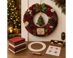 3D Stoffen Kerstkrans DIY Pakket
