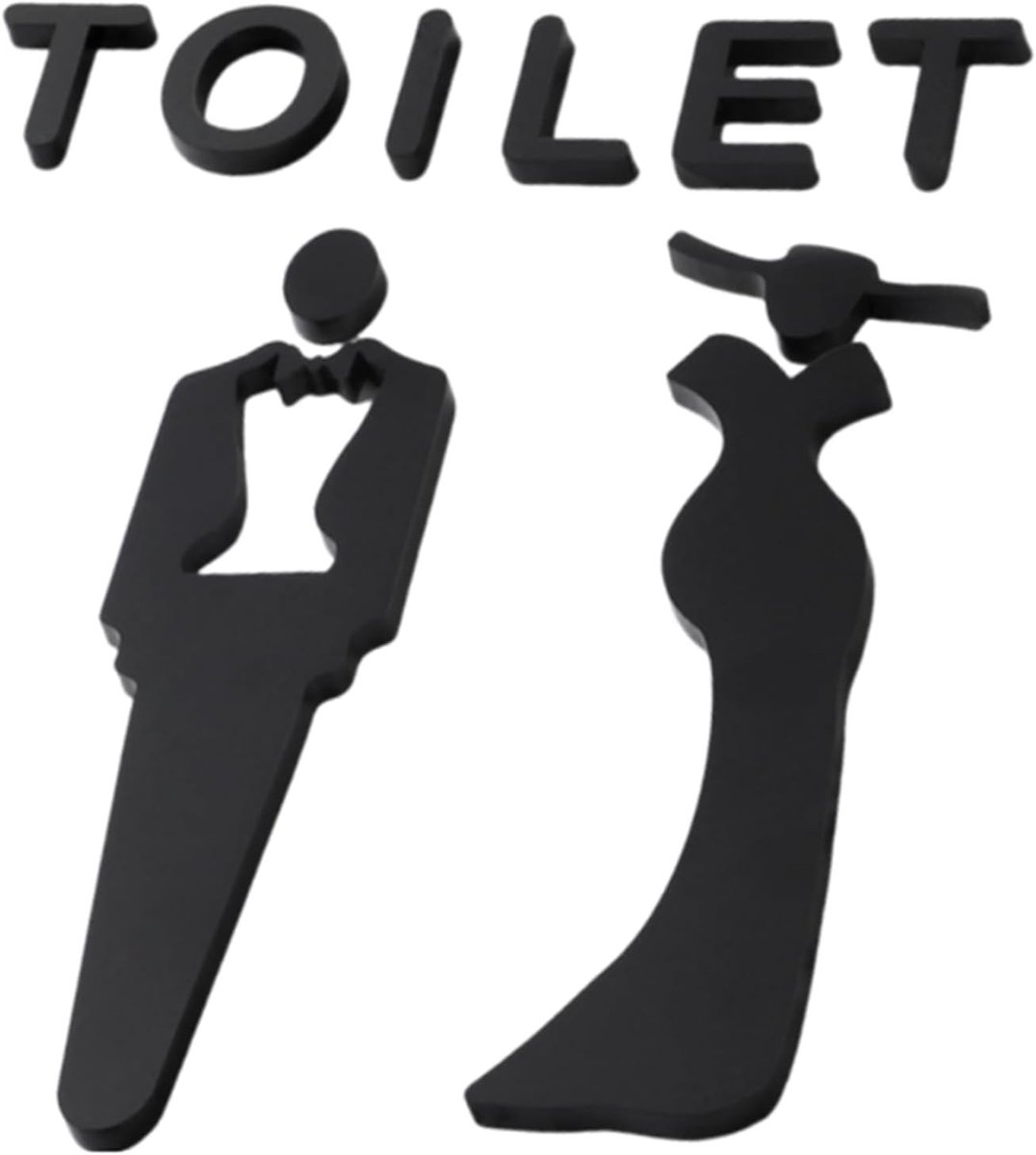 Toiletdeurplaat voor mannen en vrouwen met symbolen en iconen voor herkenbaarheid en gebruiksgemak