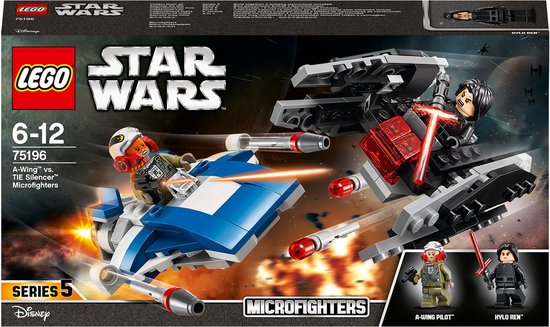 LEGO Star Wars A-wing vs. TIE Silencer microfighters 75196
