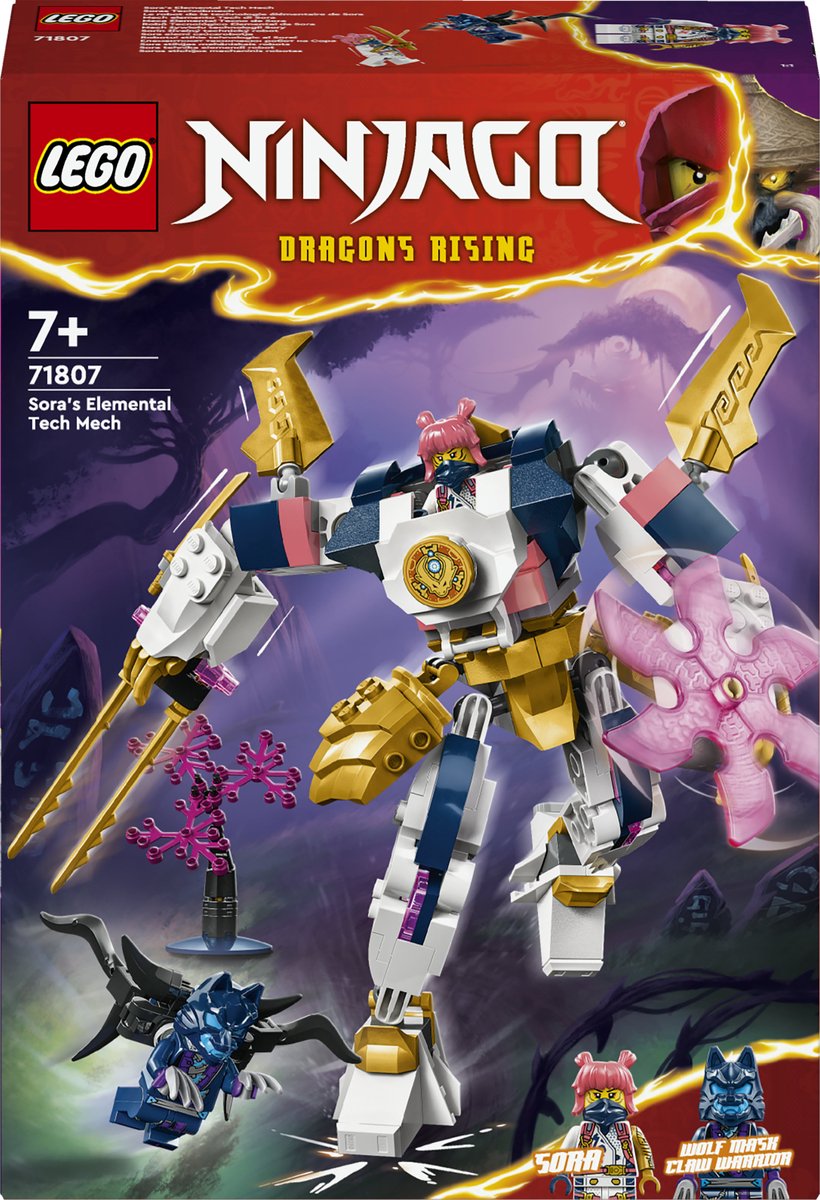 Bol.com LEGO 71807 NINJAGO Sora's elementaire techmecha Ninja Rollenspel Speelgoed voor Kinderen aanbieding