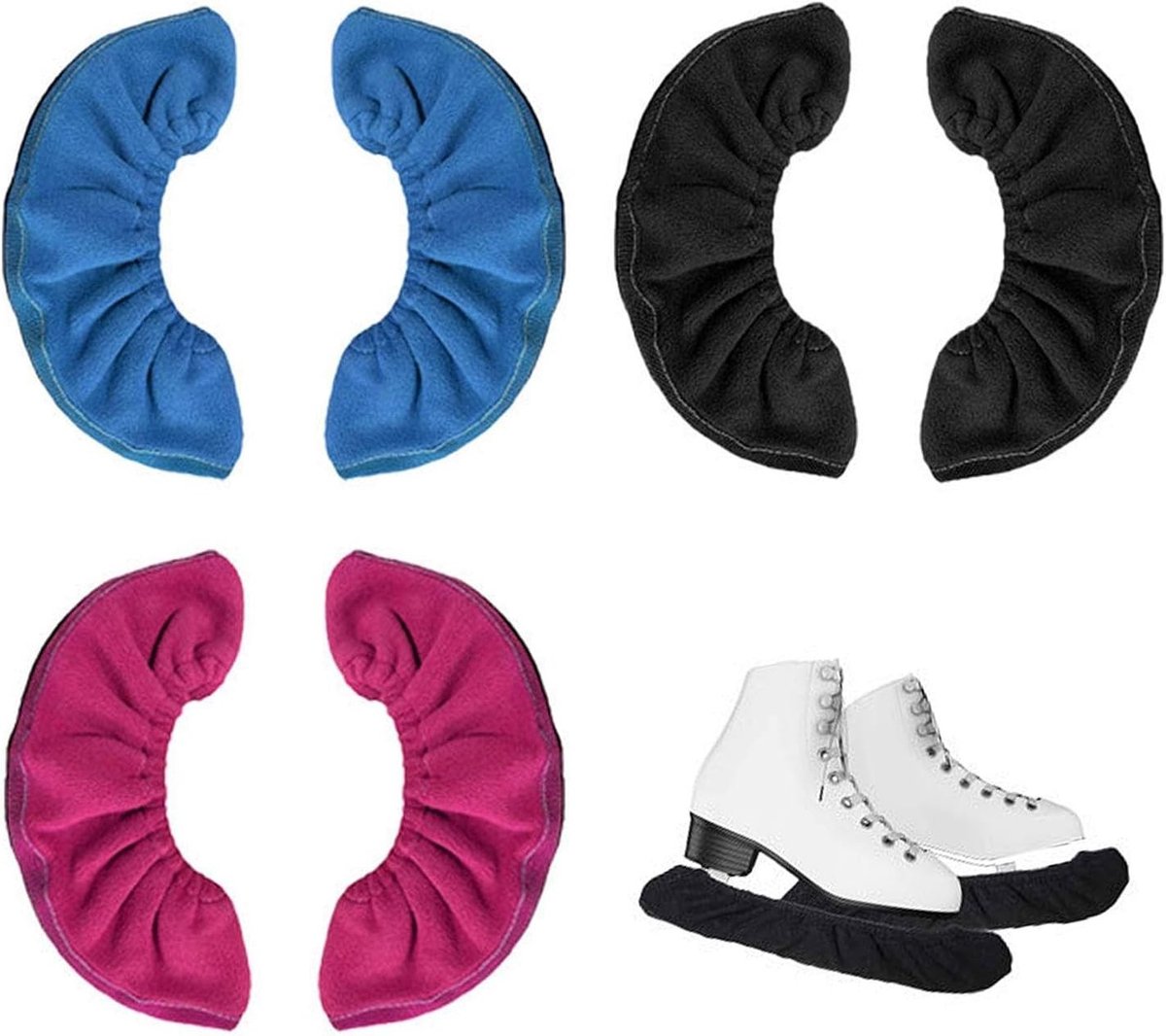 3 Paar Verstelbare Skate Beschermers met Voet Covers, Ideaal voor Schaatsen en Sportactiviteiten, Eenvoudige Installatie en Comfortabele Pasvorm