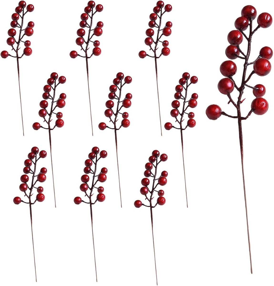 Deurkrans - Set van 10 - Kunststof - Rood