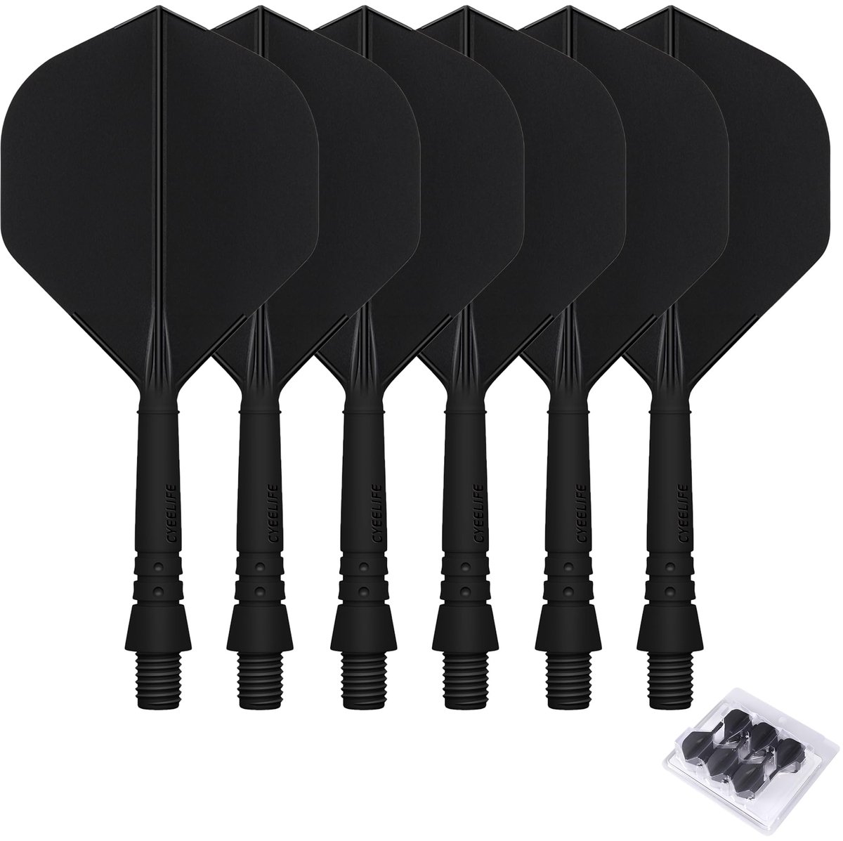 Dart Shafts en Flights - Geïntegreerd - Voor dartpijlen - Zwart 2BA