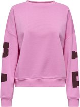 Only Trui Onlsweat L/s Back/sleeve Print Swt 15356793 Fuchsia Pink/fig Florida Print Dames Maat - M