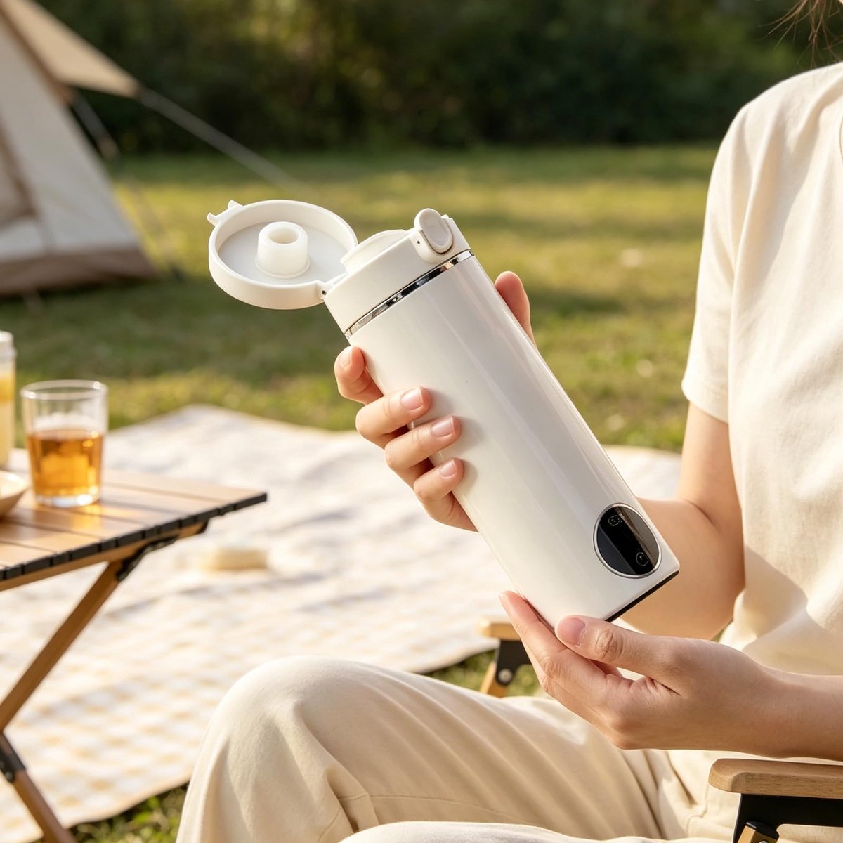Elektrische reiswaterkoker: 500ML mini draagbare elektrische waterbeker kleine elektrische, elektrische thermobeker - ShopVlot