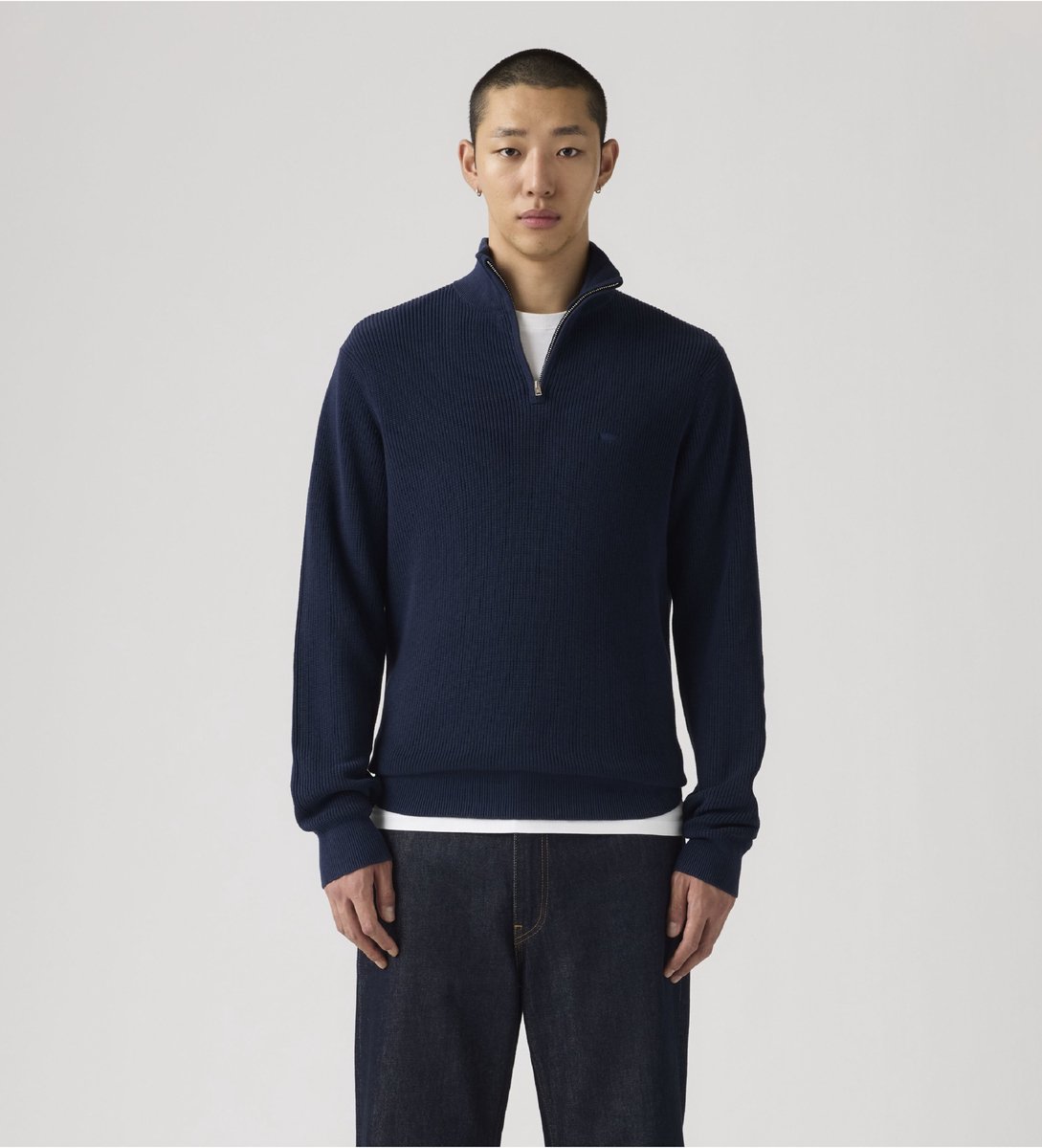 Levi’s Jersey HM Quarter Zip Blauw