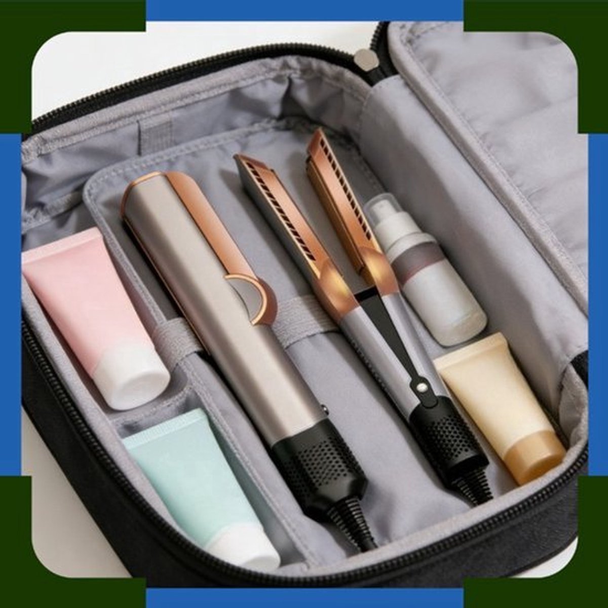 Stijltang Zwart - 2-in-1 Haargladmaker En Droger - 1001-1600 W - Metaal - Voor Langdurige Styling