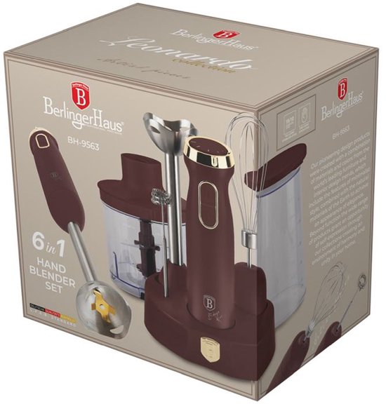 Staafmixer met 6-in-1-accessoires uit de Leonardo Collection van BerlingerHaus — afbeelding 3