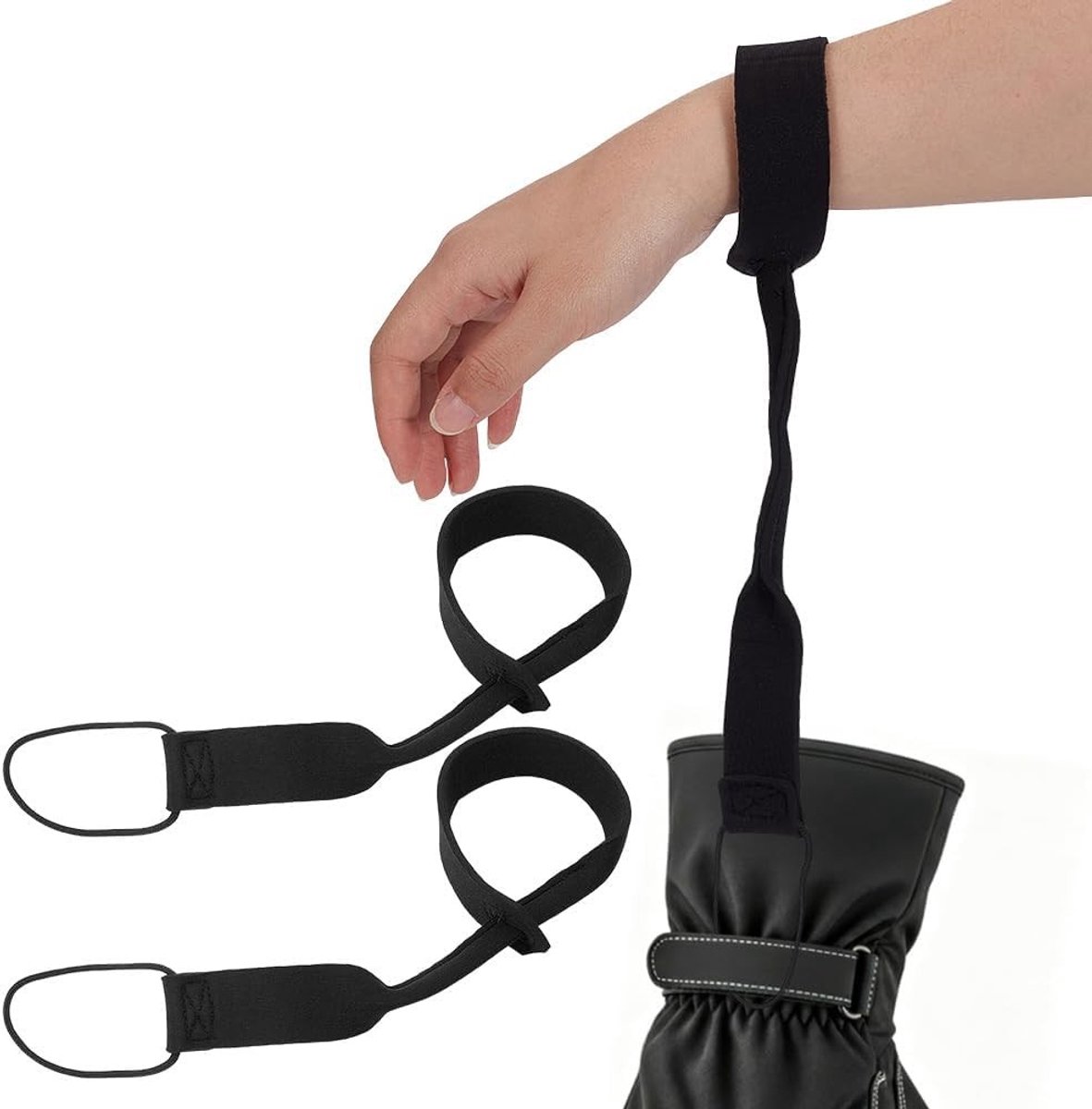 Sporthandschoenen voor snowboarden en bergbeklimmen, elastische uniseks met veiligheidsband en riemhouder, 2 stuks