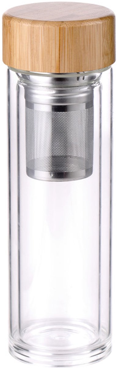 Glazen meeneemfles met zeefje, 350 ml
