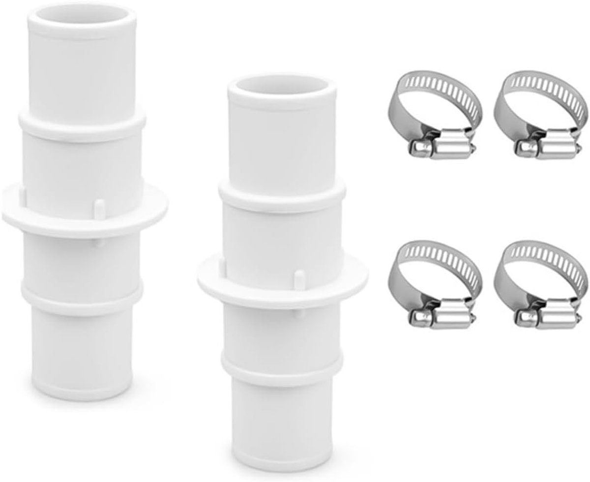 Set van 2 Slangconnectoren voor Zwembadslangen - Adapter met Diameter 1-1/4 inch of 1-1/2 inch, Verbindingskoppeling voor Eenvoudige Installatie en Onderhoud